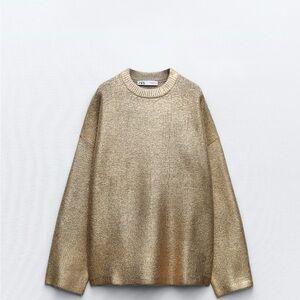 Zara oversized  metallic Sweater